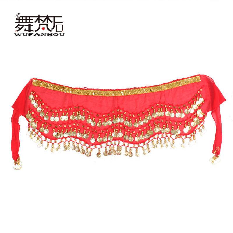Red snow-swipe belt, gold